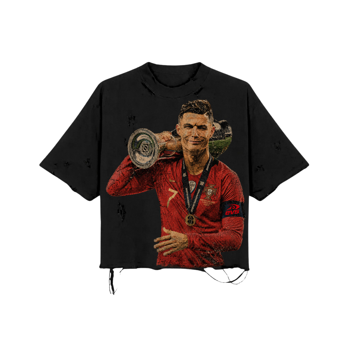 Ronaldo The GOAT Distressed Tee