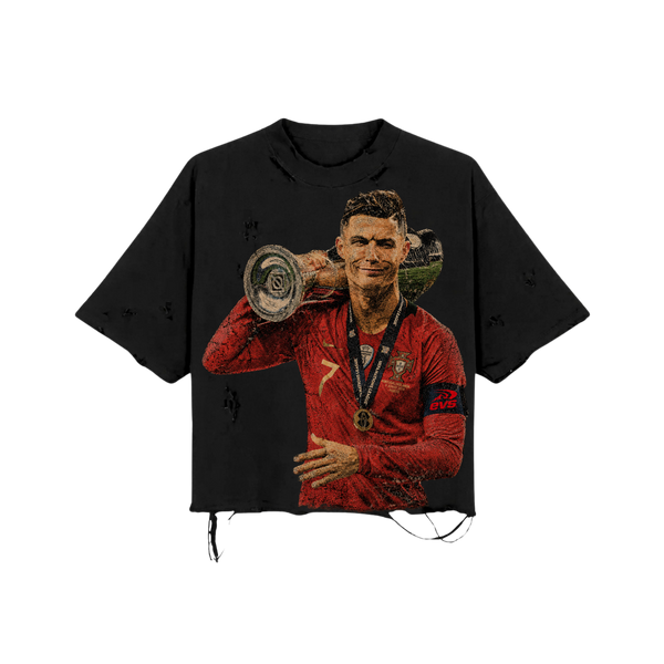 Ronaldo The GOAT Distressed Tee