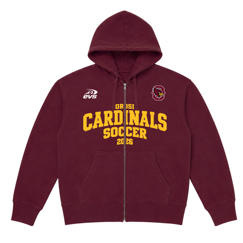 Orosi Cardinals Soccer 2026 Zip Hoodie